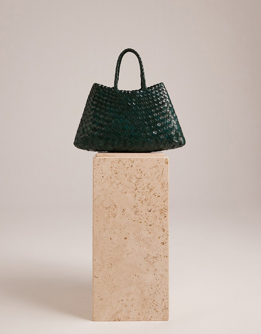 Dragon Diffusion Santa Croce small woven leather bag in dark green | ASOS Style Feed