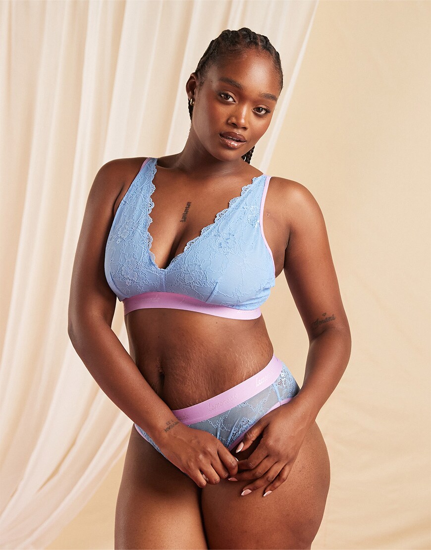 Model wearing blue and pink Lemonade Dolls set | ASOS Style Feed