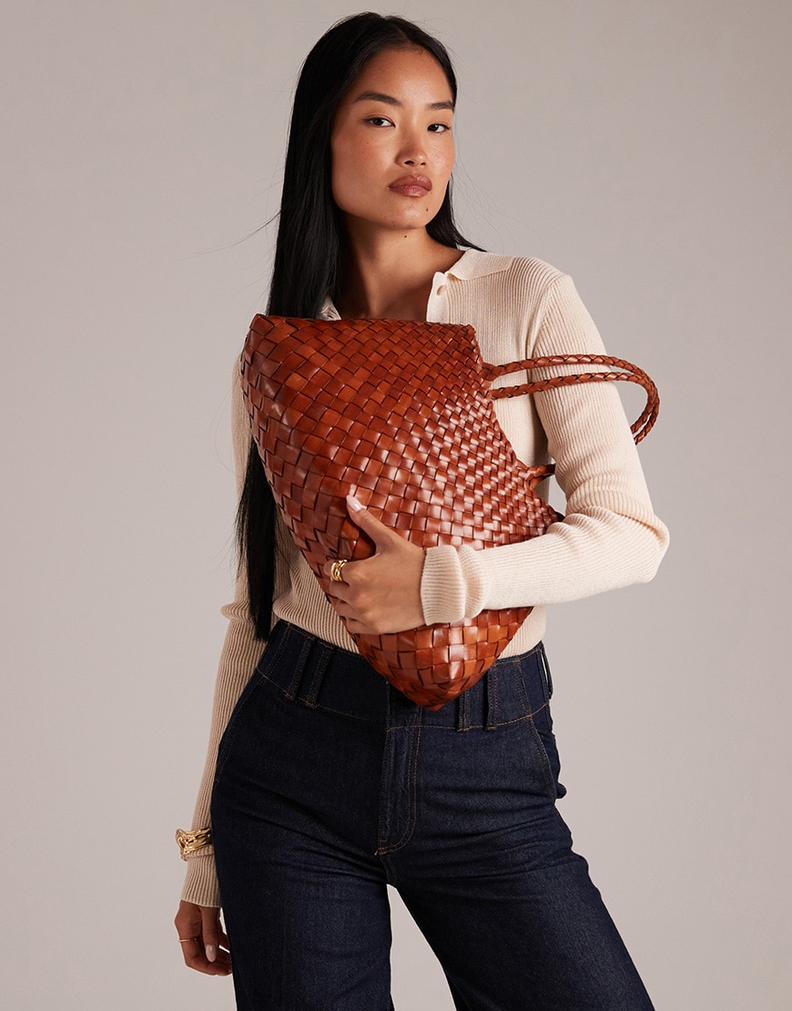 Dragon Diffusion Santa Croce big woven leather bag in tan | ASOS Style Feed