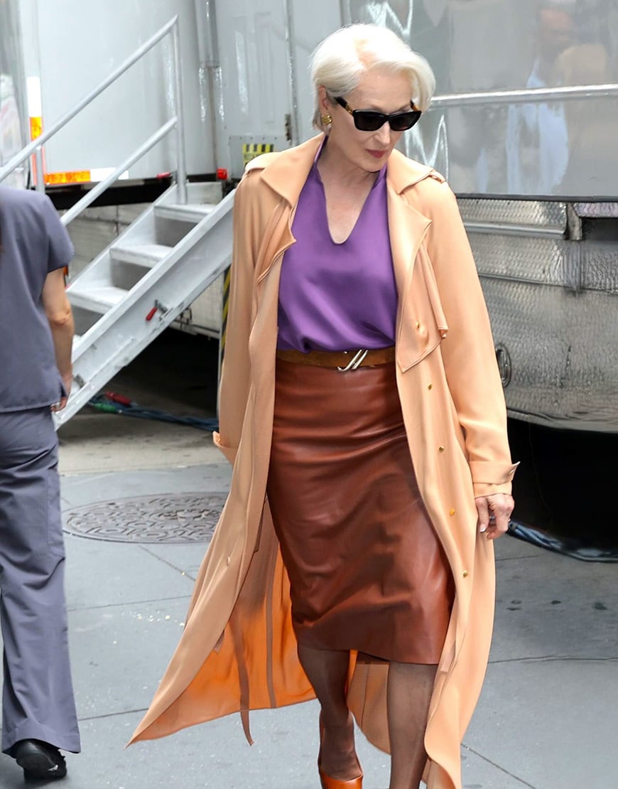 Meryl Streep on the set of The Devil Wears Prada 2 | ASOS Style Feed