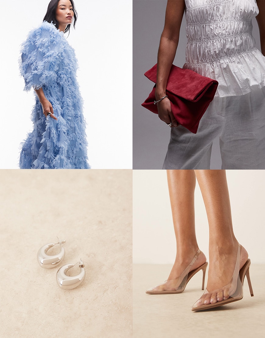 ASOS blue mesh dress and accessories | ASOS Style Feed