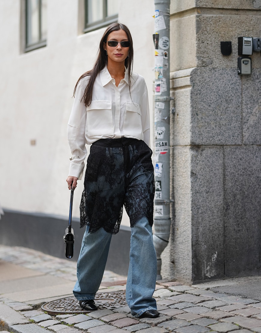 Woman wearing dress and jeans | ASOS Style Feed