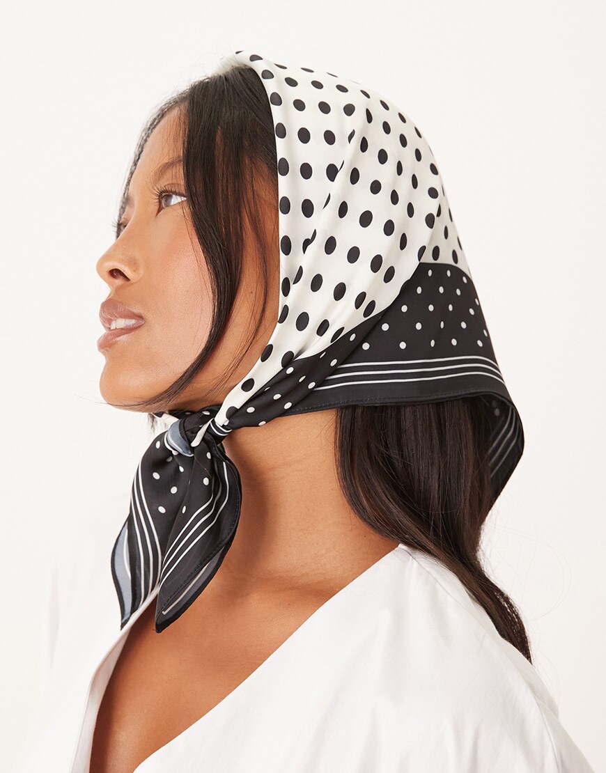 My Accessories Cream and black polka dot neck tie in cream | ASOS Style Feed