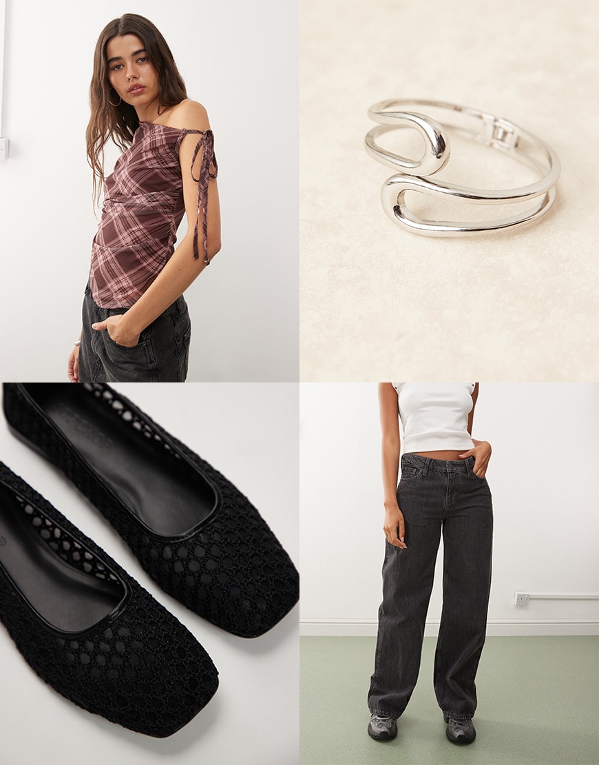 Checked top outfit