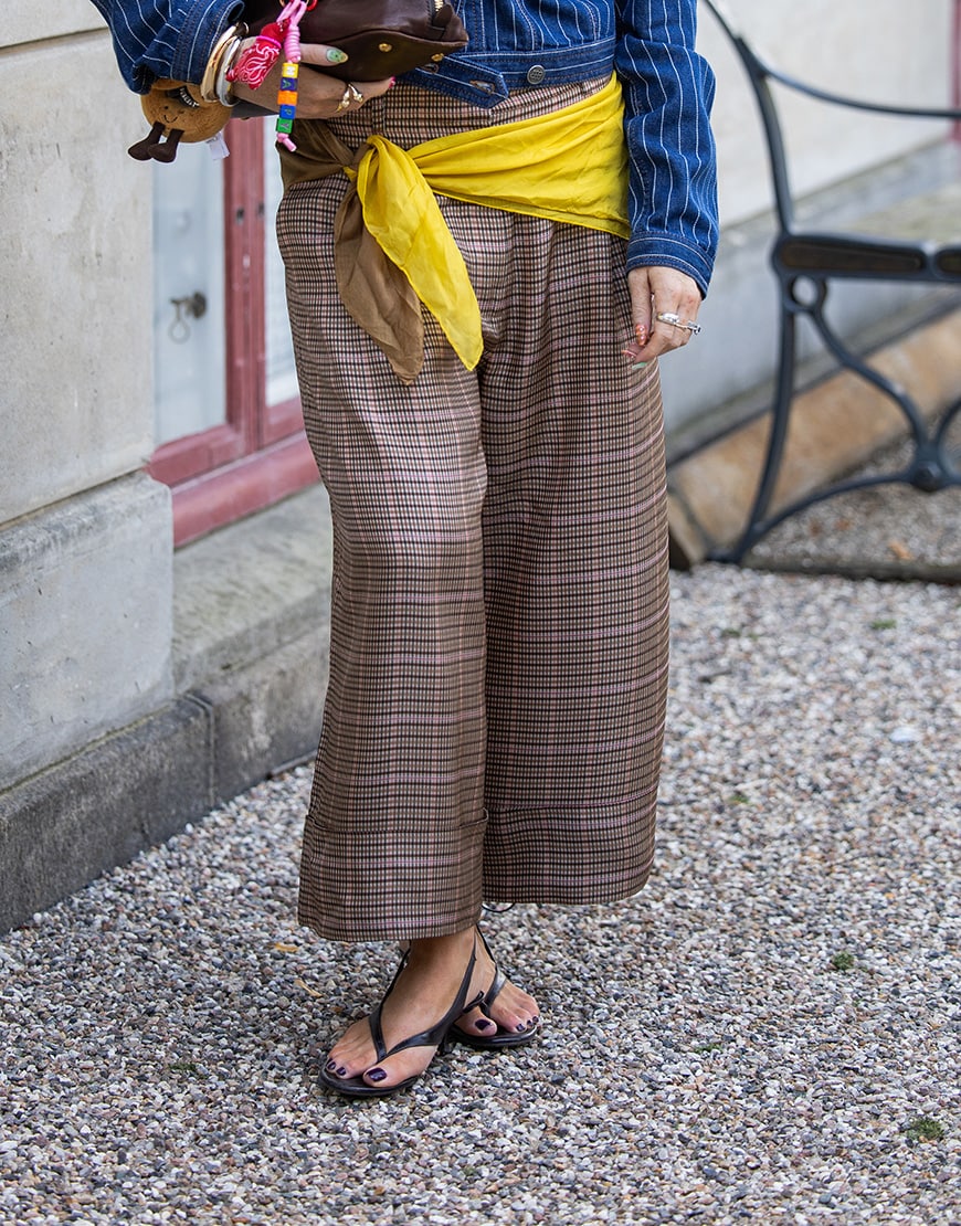 Woman wearing tartan trousers | ASOS Style Feed