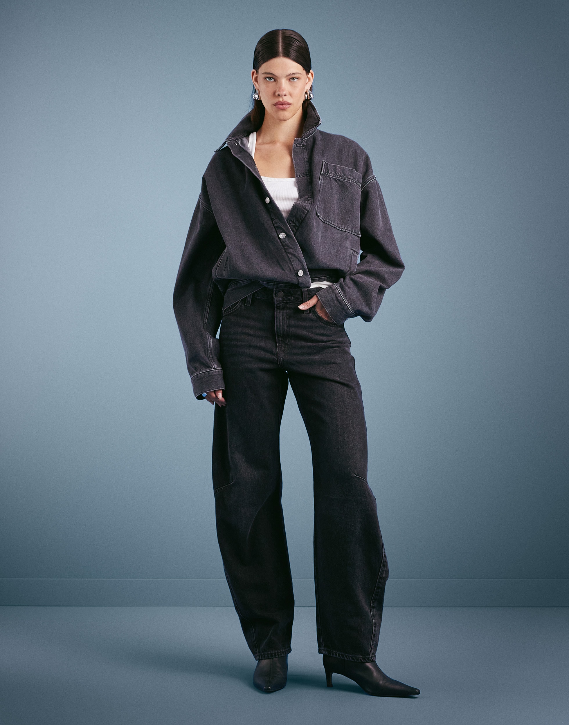 Woman wearing barrel leg jeans | ASOS Style Feed