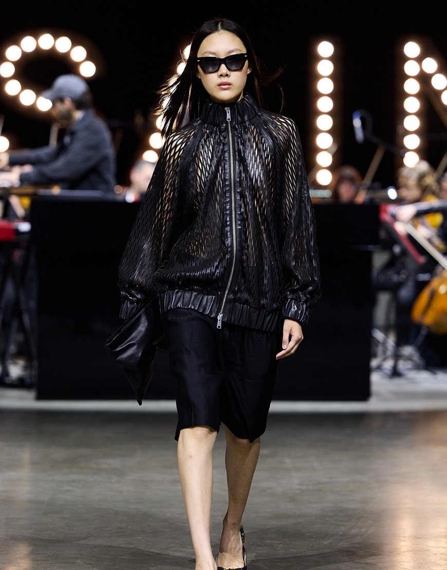 Woman wearing AllSaints lattice leather jacket | ASOS Style Feed