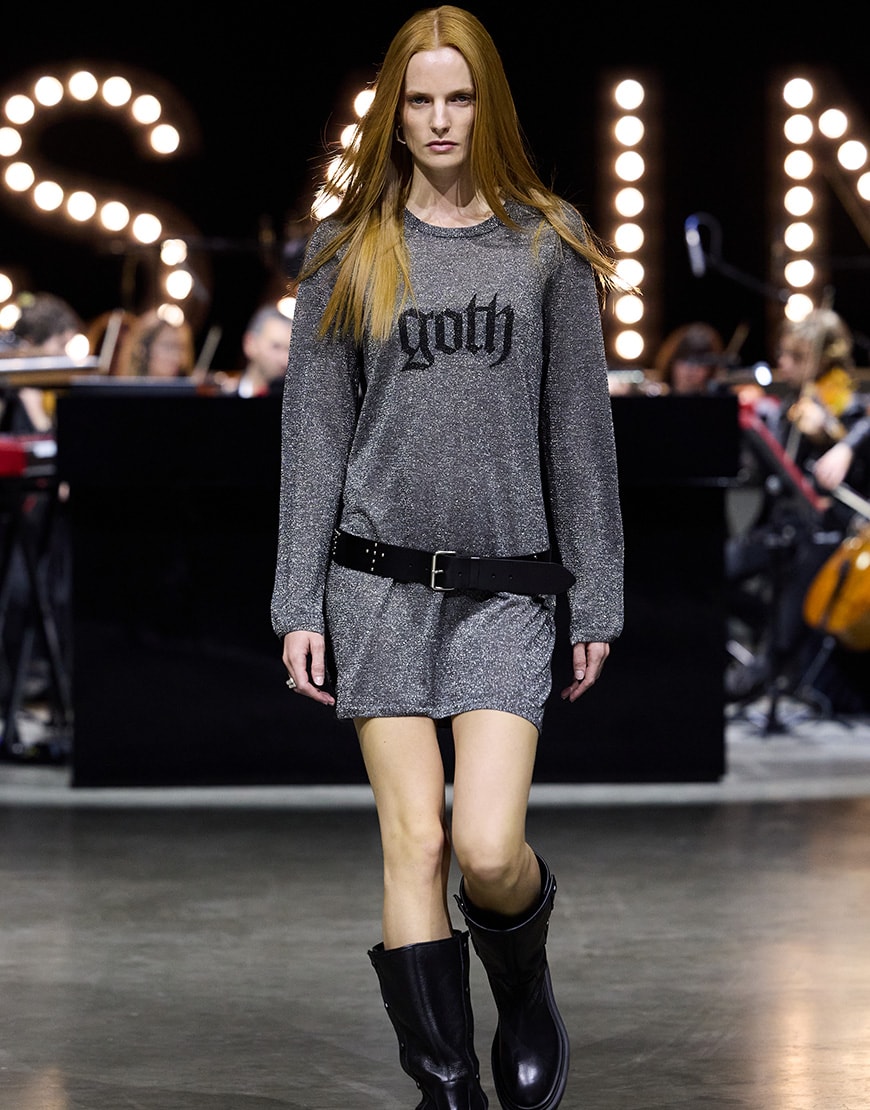 Woman wearing AllSaints goth top | ASOS Style Feed