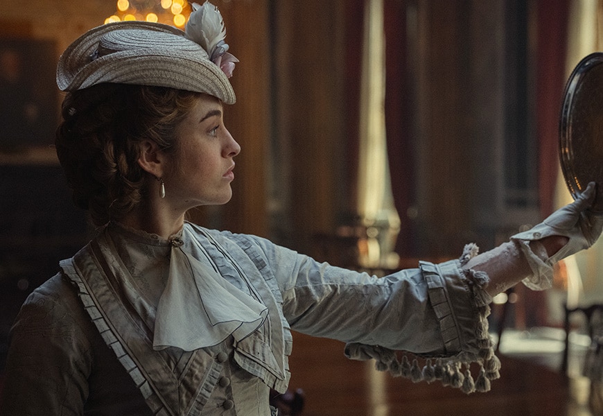 Danielle Galligan as Lady Olivia in Netflix's House of Guinness | ASOS Style Feed