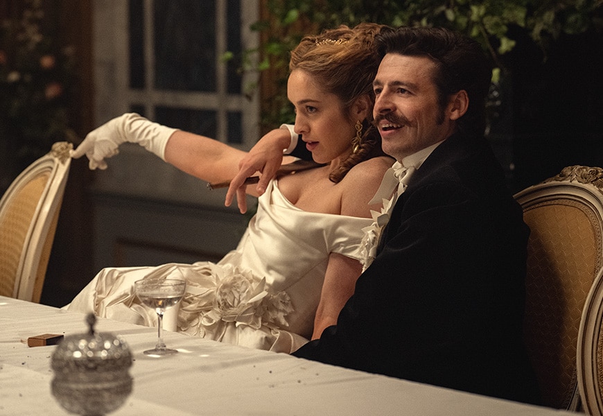 Danielle Galligan as Lady Olivia and Anthony Boyle as Arthur in Netflix's House of Guinness | ASOS Style Feed