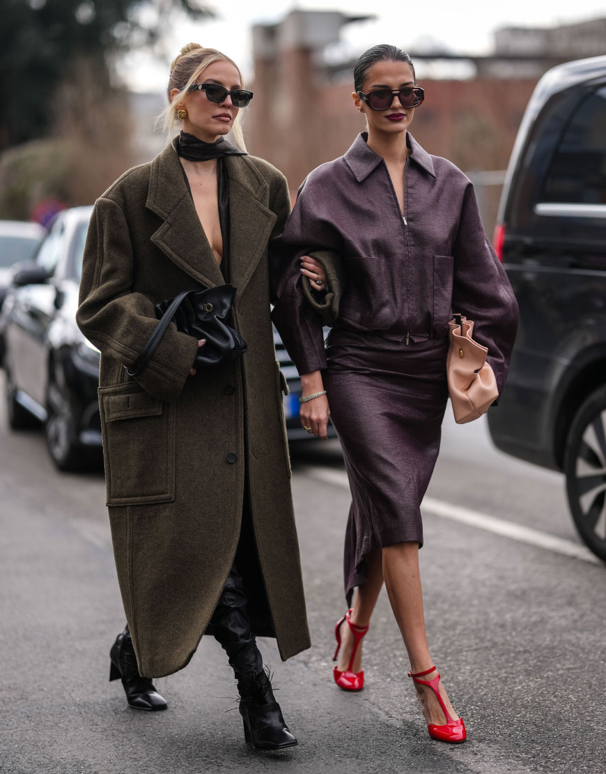 Women wearing winter outfits