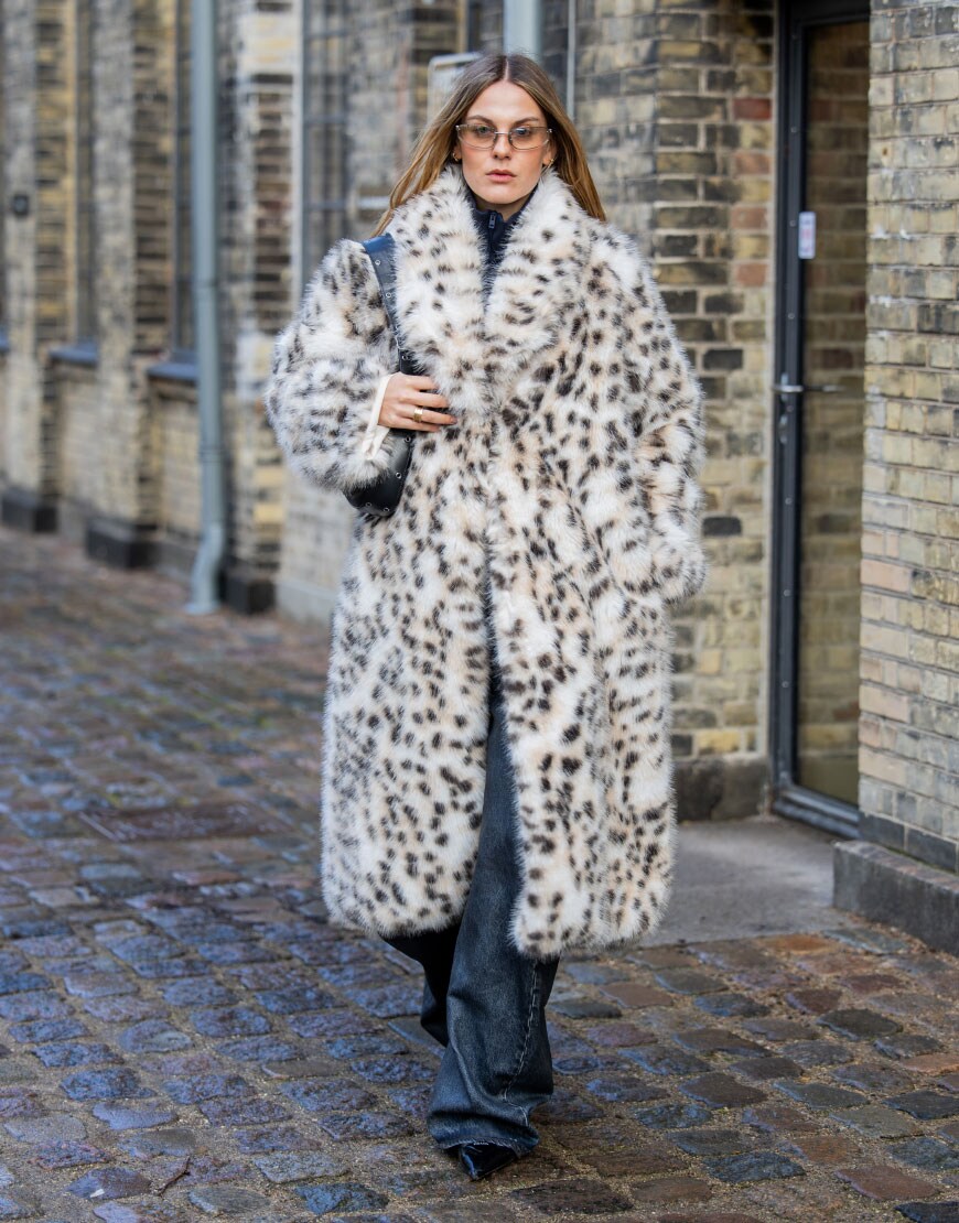 Woman wearing faux-fur jacket | ASOS Style Feed