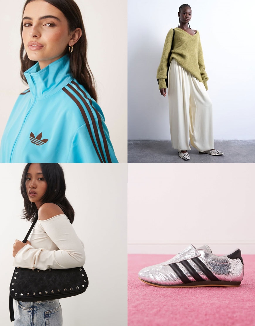 adidas Jacket, adidas Tokyo Trainers, Balloon Trousers, Suede Bag
