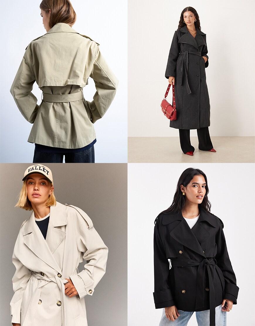 Collage of ASOS trench coats