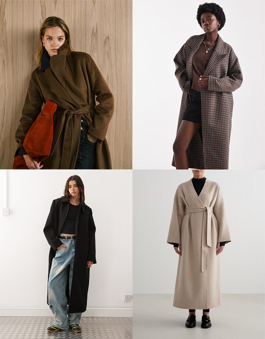 Collage of ASOS wool coats
