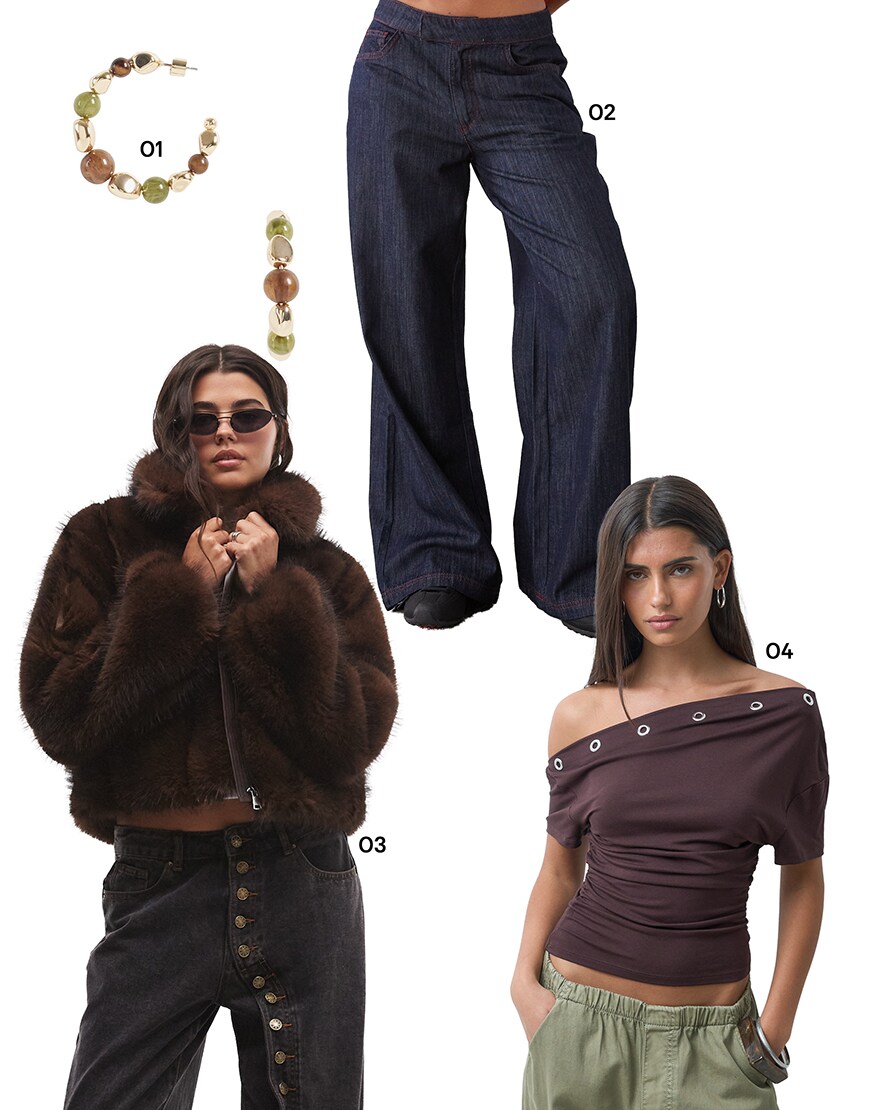 Collage of women wearing a faux fur jacket and jeans| ASOS Style Feed