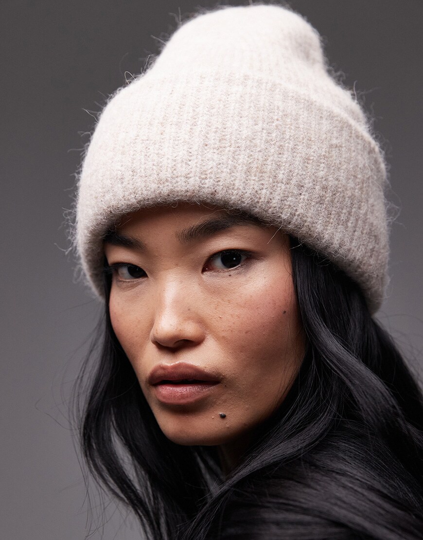 ARKET alpaca and wool beanie in off white | ASOS Style Feed