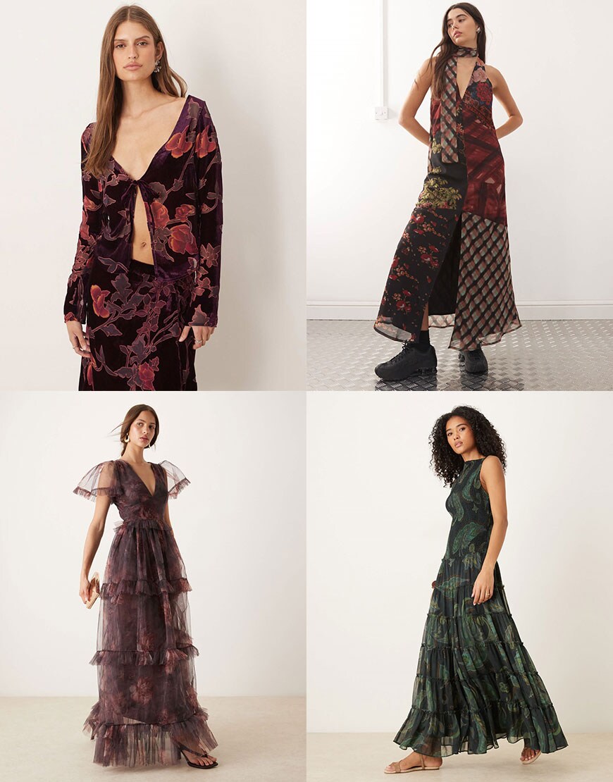 Winter Floral Dresses and Tops