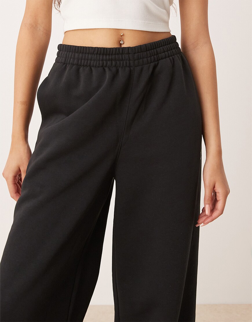 Close-up shot of black joggers