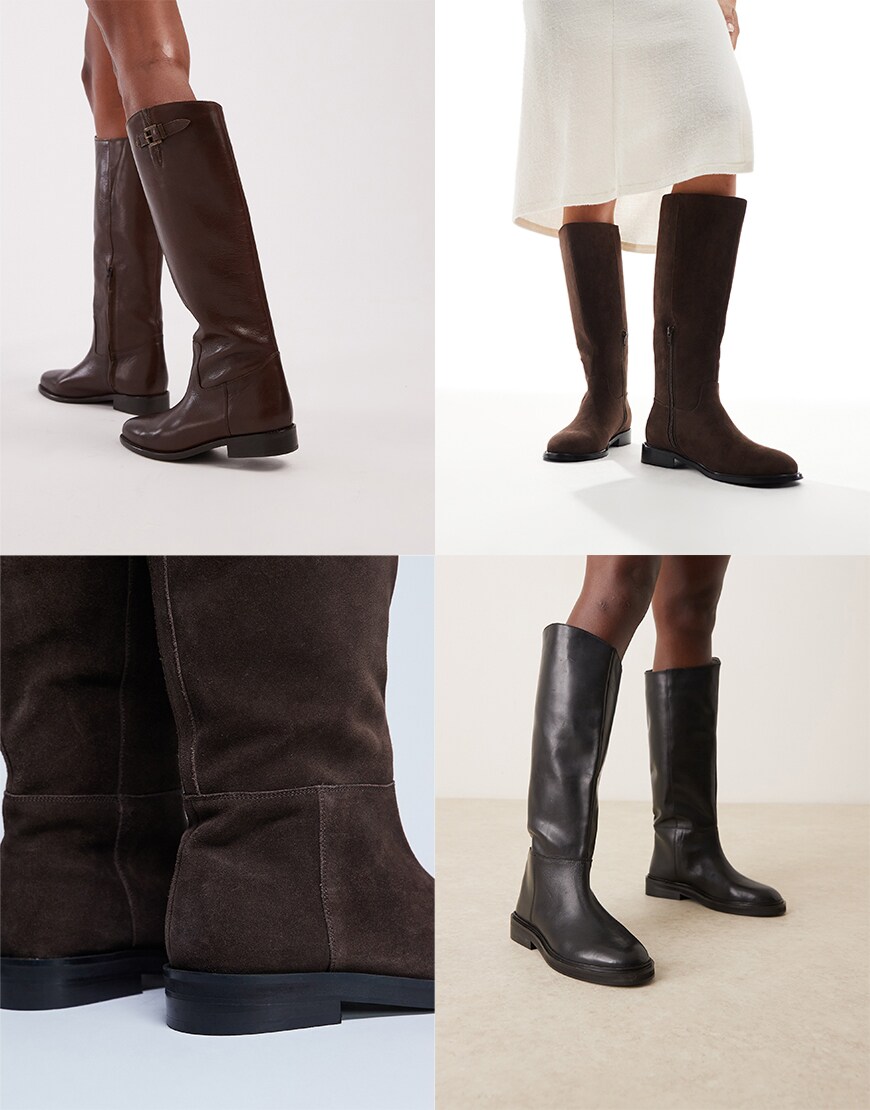 Collage of ASOS riding boots