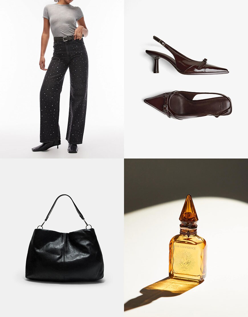 Jeans, Shoes, Bag, Perfume