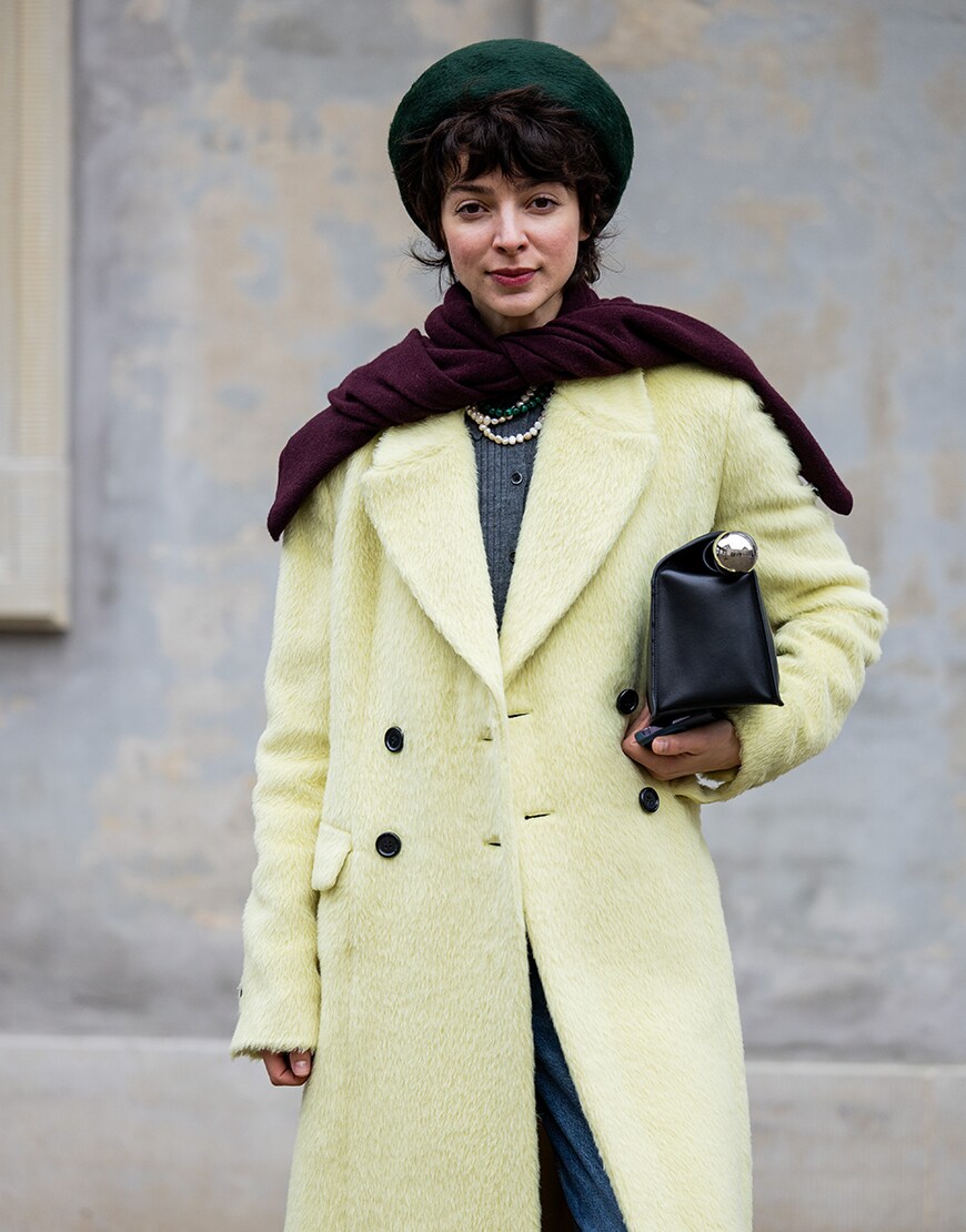 Woman wearing wool coat and scarf | ASOS Style Feed