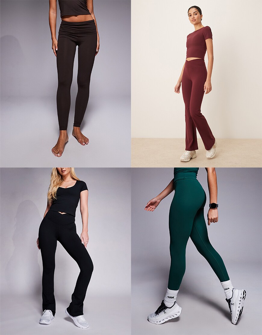 Collage of ASOS yoga leggings