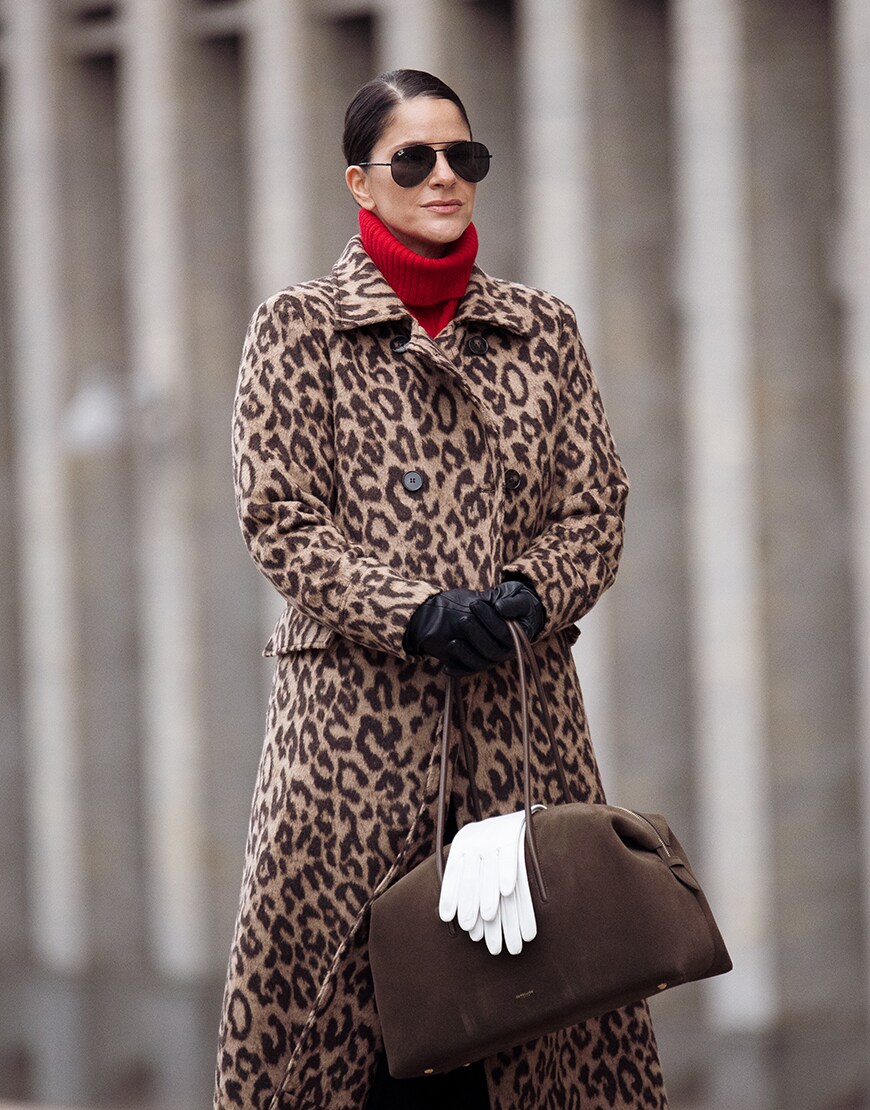 Woman wearing leopard print coat and scarf | ASOS Style Feed