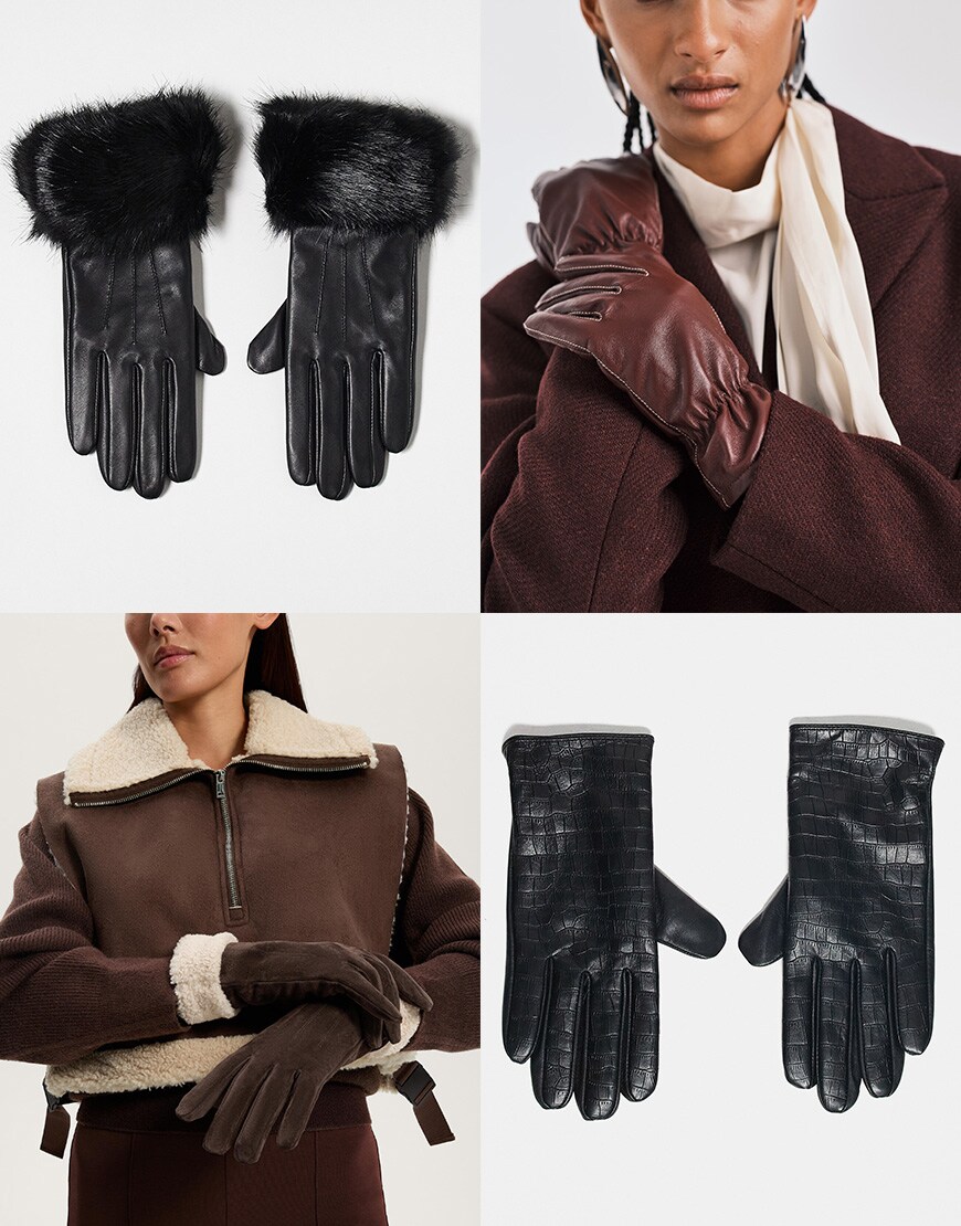 Collage of ASOS gloves | ASOS Style Feed
