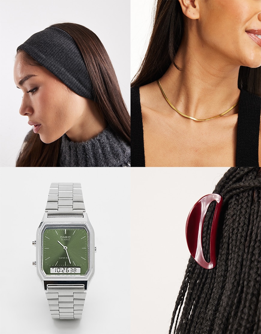 Collage of ASOS accessories