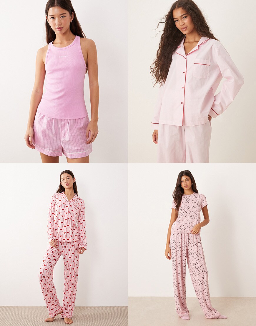 Collage of women wearing ASOS pyjamas | ASOS Style Feed