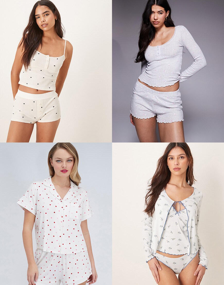 Collage of women wearing ASOS pyjamas | ASOS Style Feed