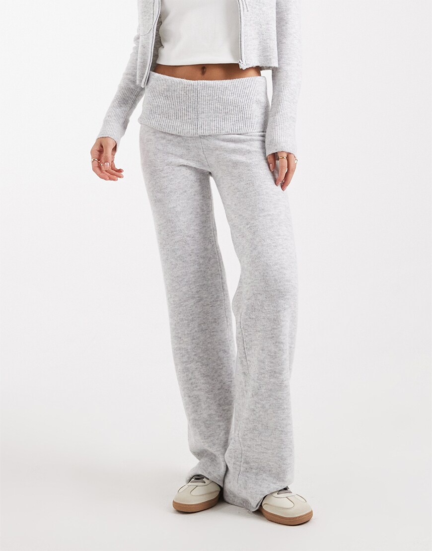Grey foldover trousers