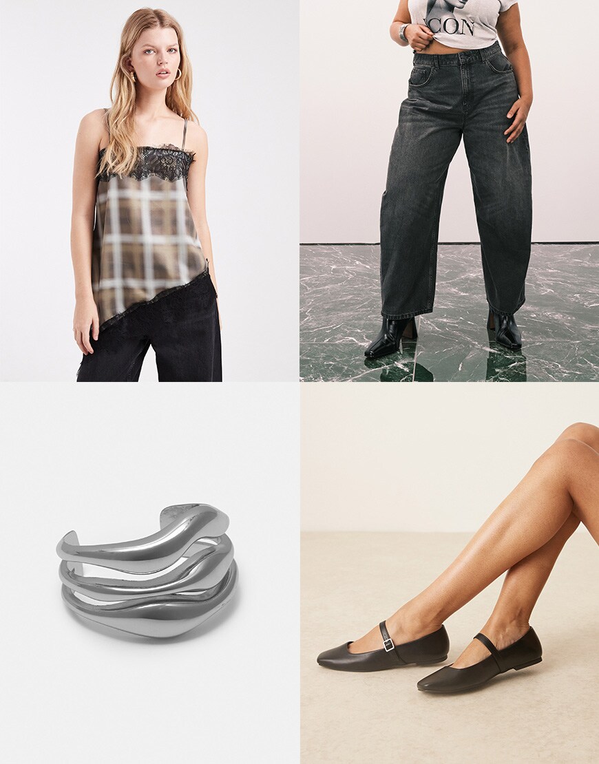 Checked top outfit