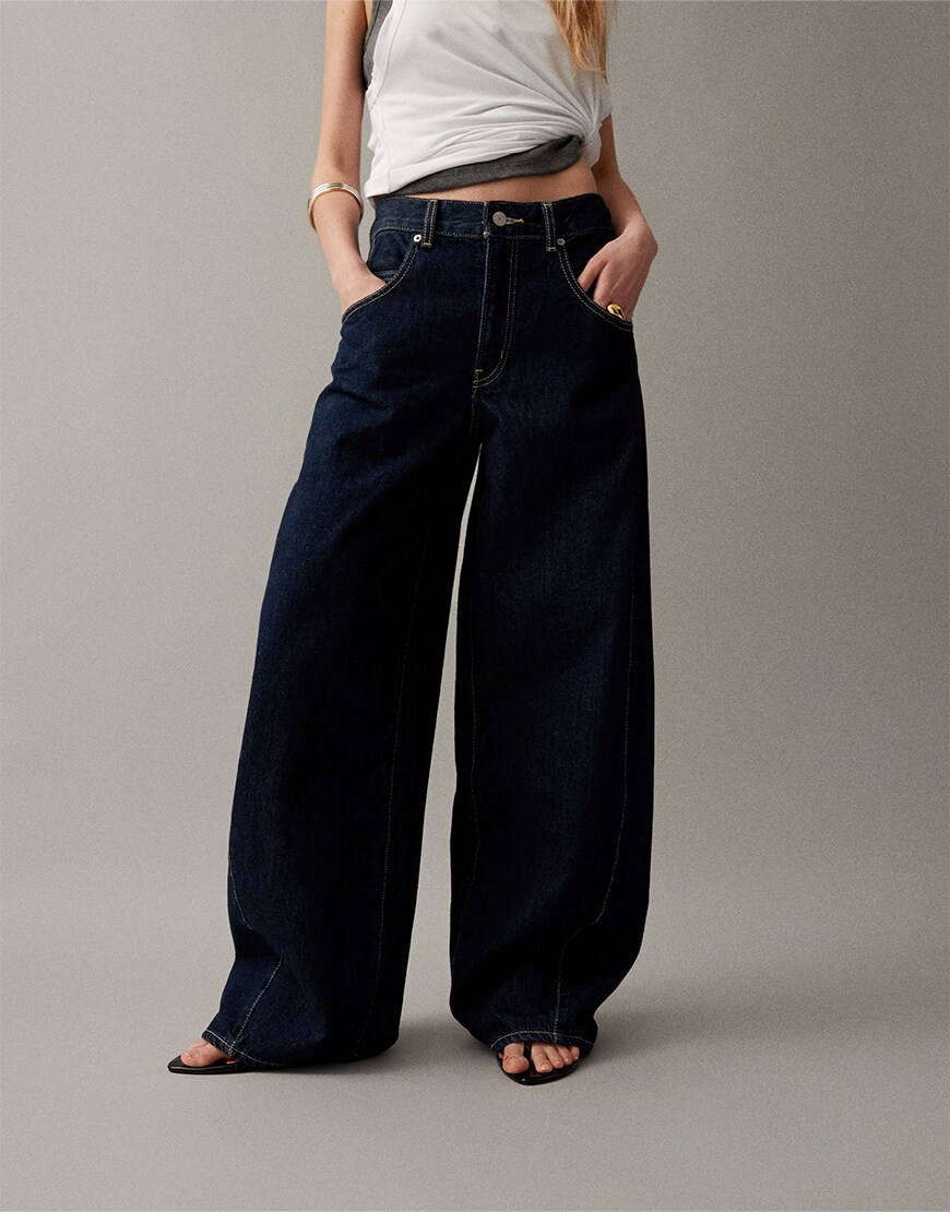 Dark blue baggy jeans