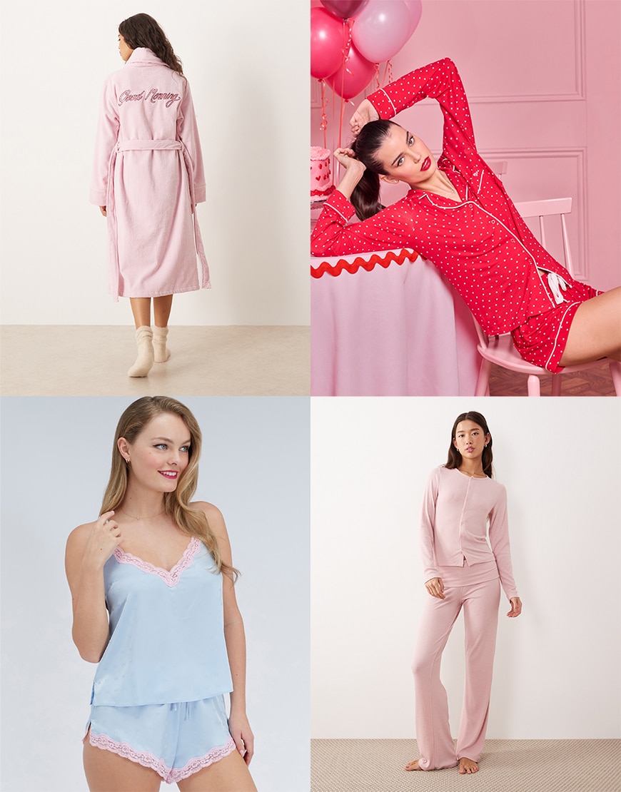 Collage of ASOS pyjamas