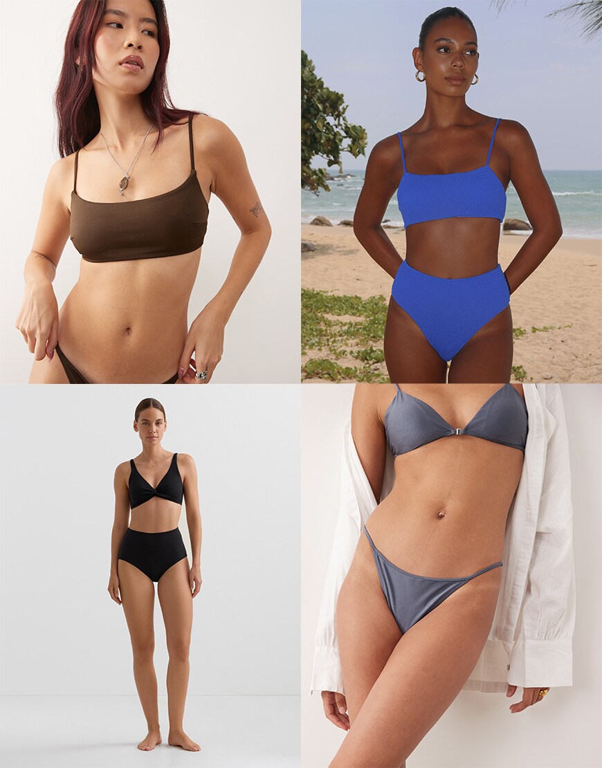 Collage of basic bikinis