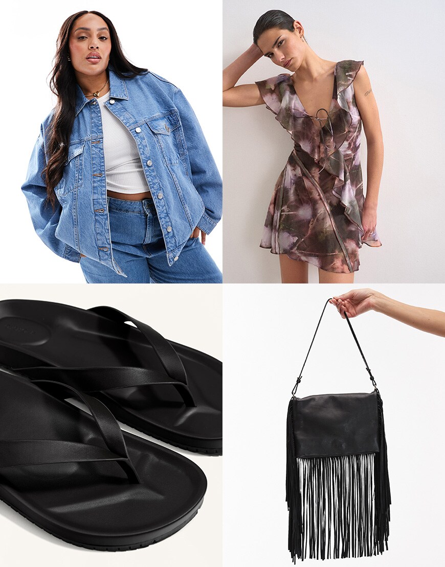 A collage of a classic denim jacket outfit | ASOS Style Feed