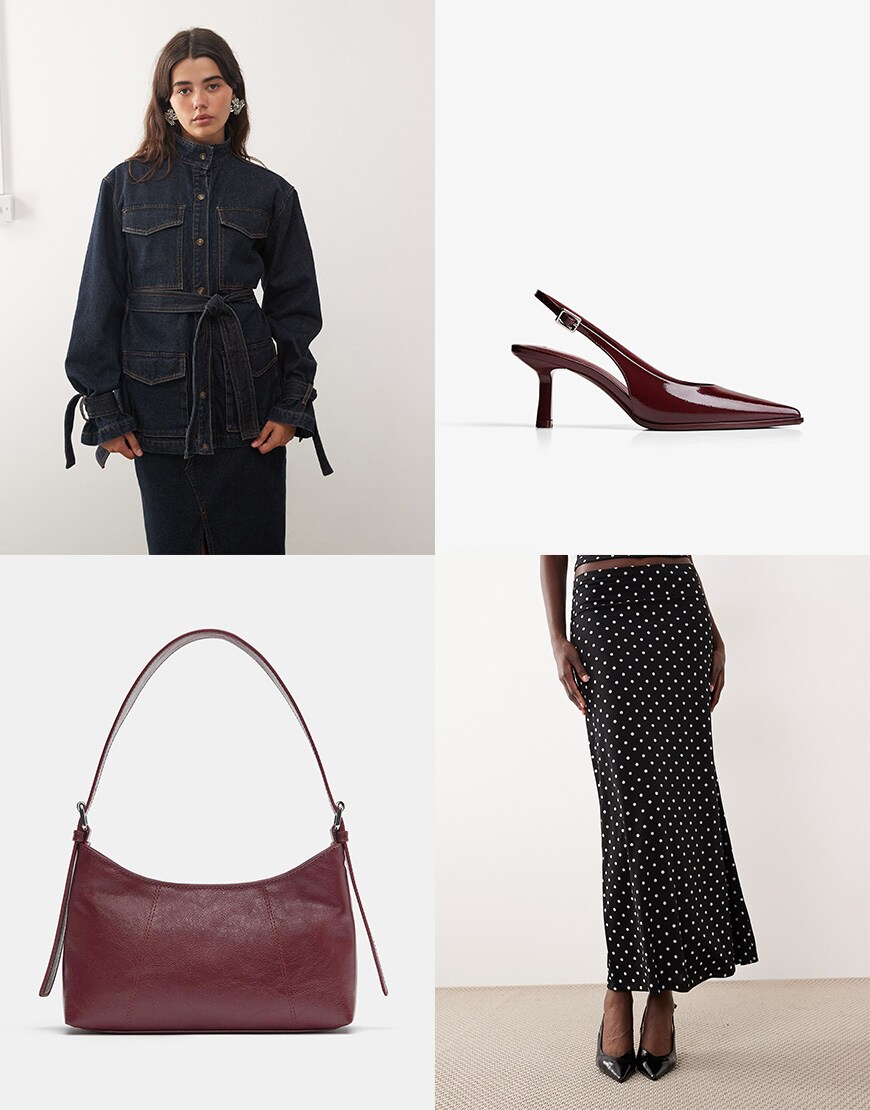 A collage of a funnel-neck denim jacket outfit | ASOS Style Feed