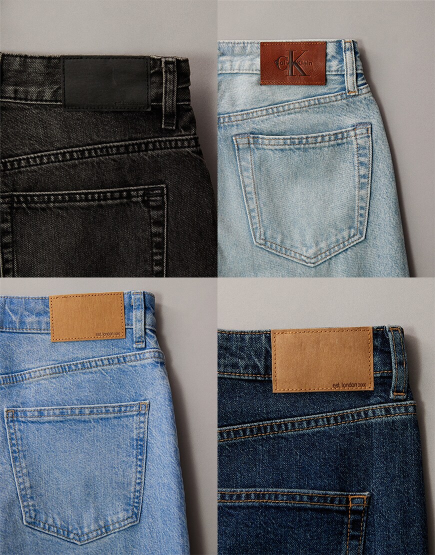 Collage of denim close-ups