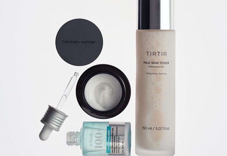 Several Korean skincare products
