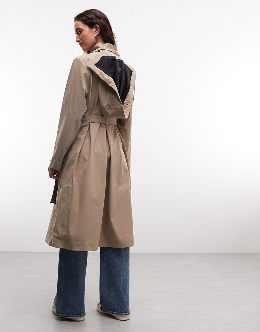 Rains 12560 Suva waterproof hardshell belted coat in beige | ASOS Style Feed