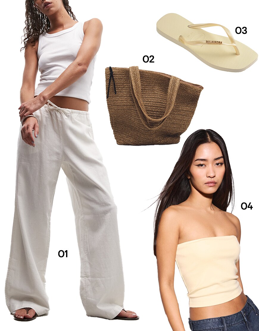 white linen trousers collage|ASOS Style Feed