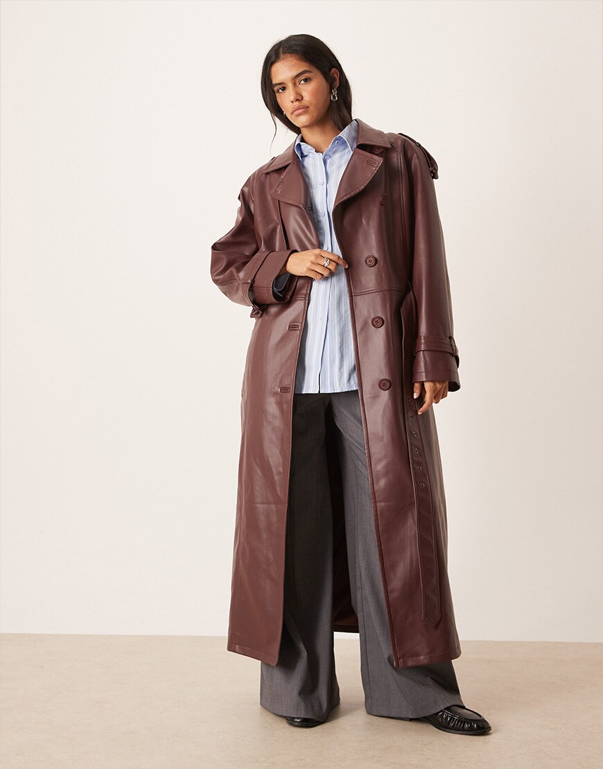 model wearing red trench coat|ASOS Style Feed