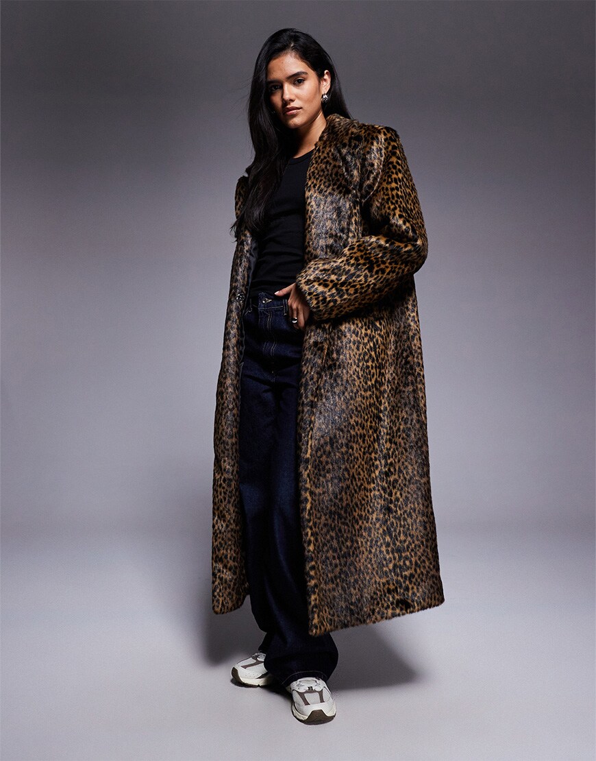 model wearing leopard print coat|ASOS Style Feed