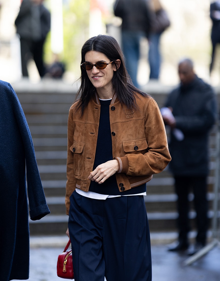 Woman wearing suede jacket in Paris | ASOS Style Feed