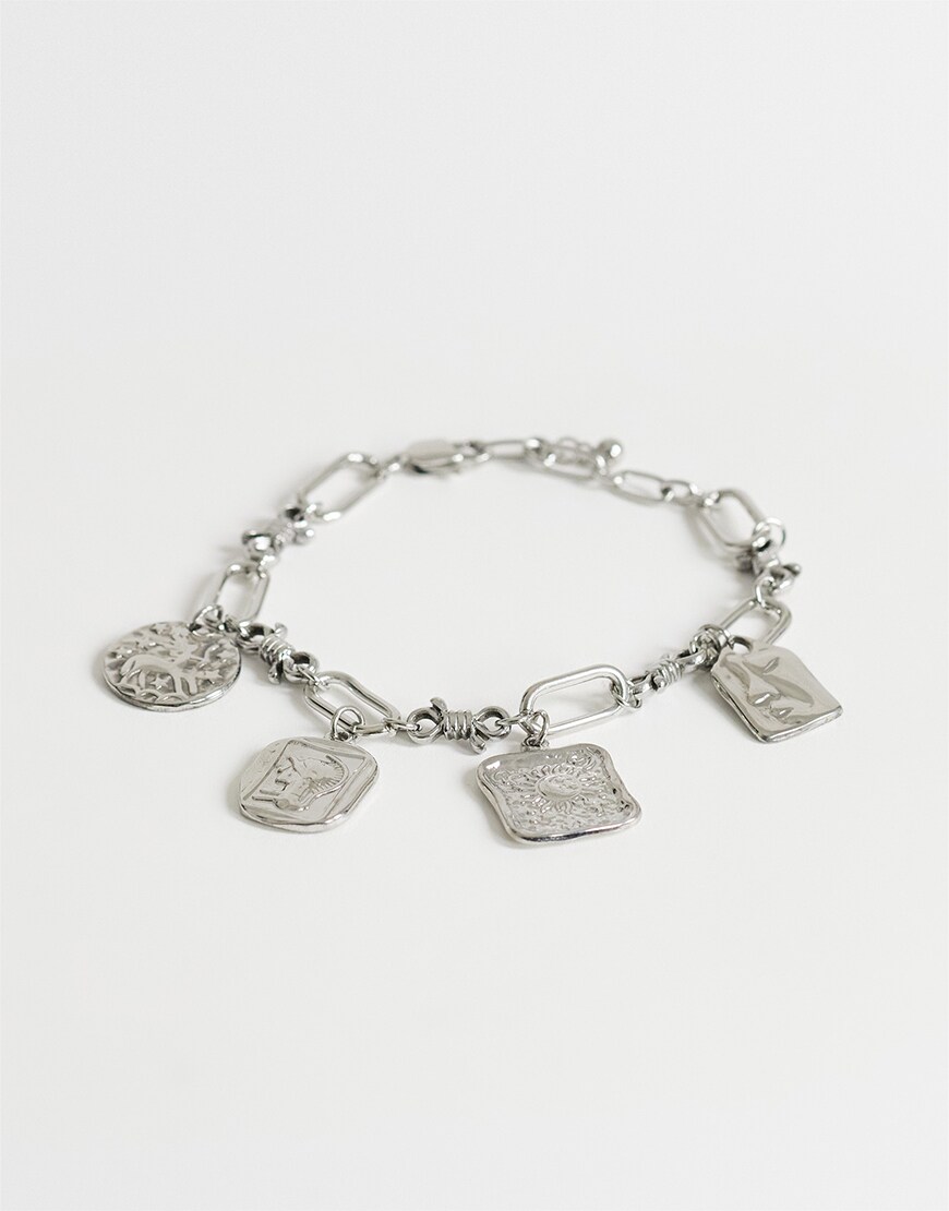 silver charm bracelet|ASOS Style Feed
