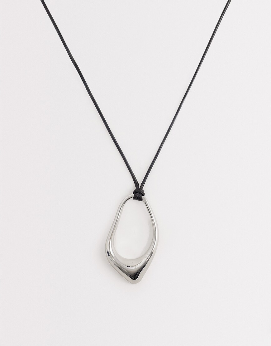 silver cord necklace|ASOS Style Feed