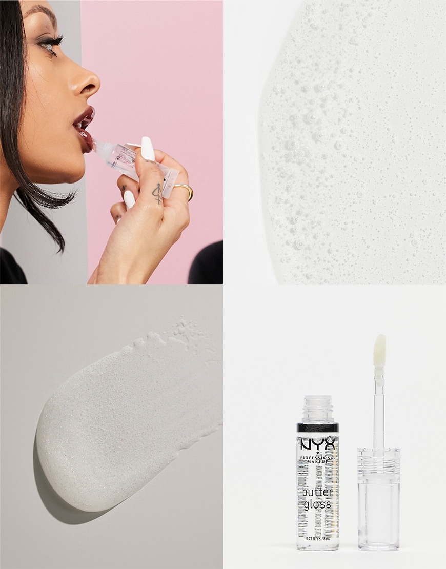 Collage of ASOS clear glosses