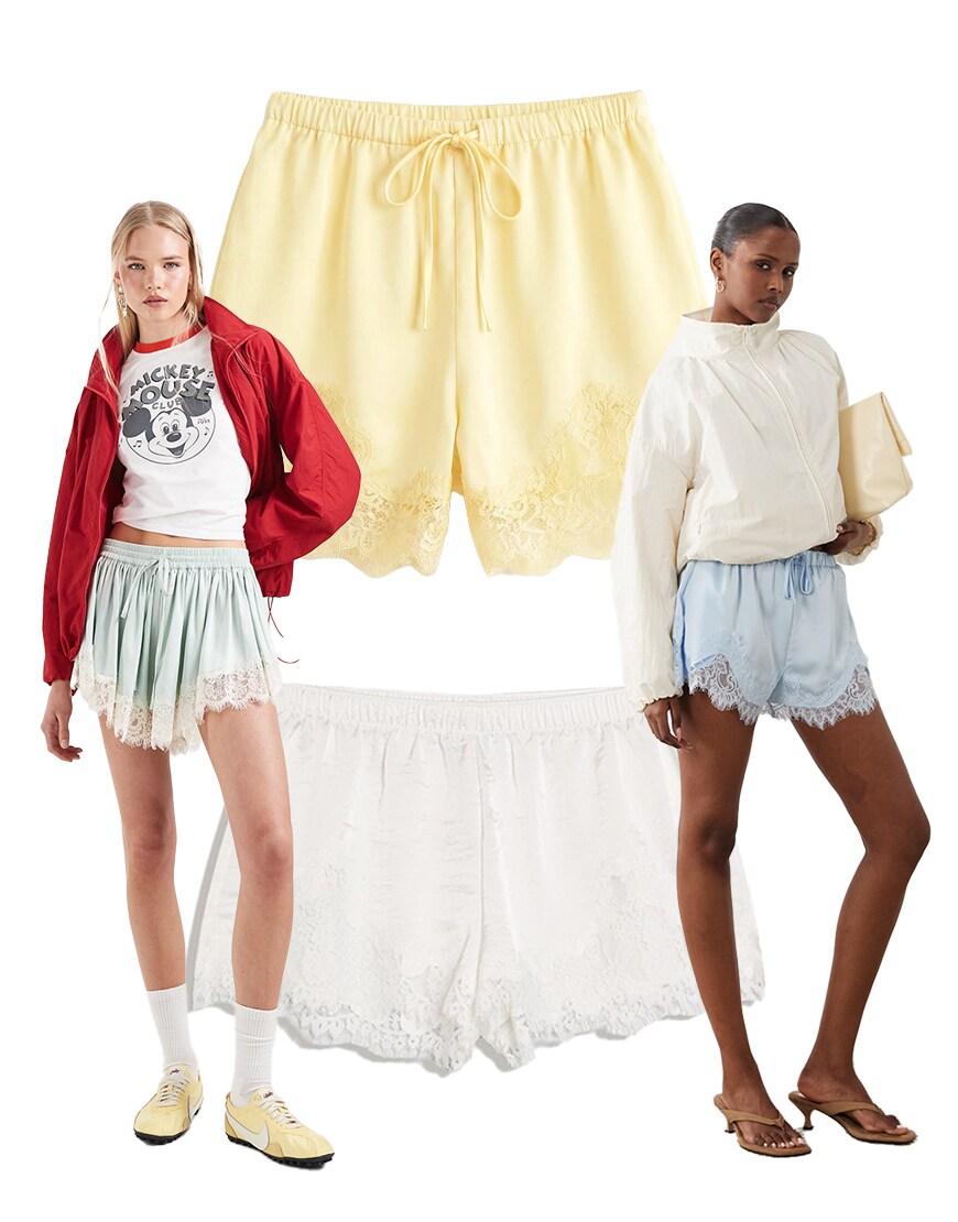 Collage of satin shorts